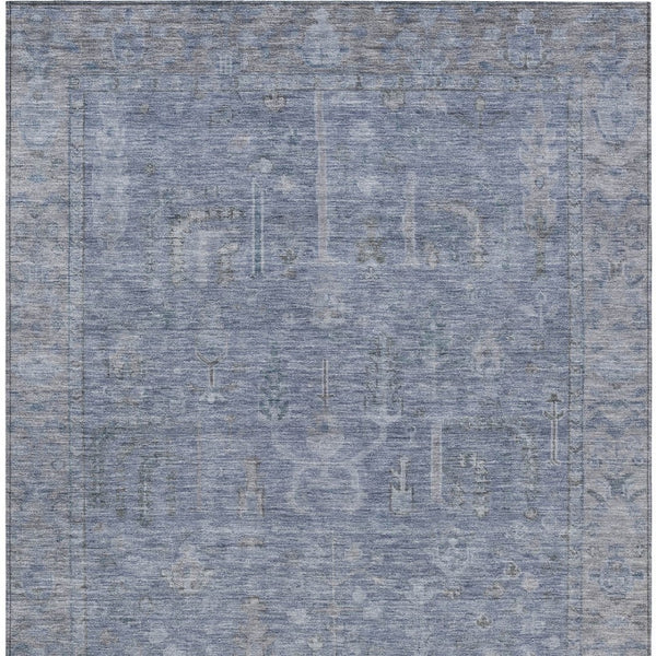 HomeRoots 9' Denim Blue and Gray Oriental Washable Area Rug - Stylish, Durable, Indoor/Outdoor Comfort Solution 604717