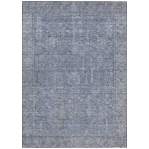 HomeRoots 9' Denim Blue and Gray Oriental Washable Area Rug - Stylish, Durable, Indoor/Outdoor Comfort Solution 604717