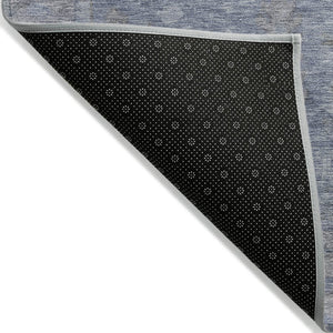 HomeRoots 9' Denim Blue and Gray Oriental Washable Area Rug - Stylish, Durable, Indoor/Outdoor Comfort Solution 604717