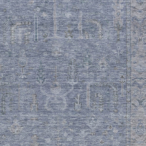 HomeRoots 9' Denim Blue and Gray Oriental Washable Area Rug - Stylish, Durable, Indoor/Outdoor Comfort Solution 604717