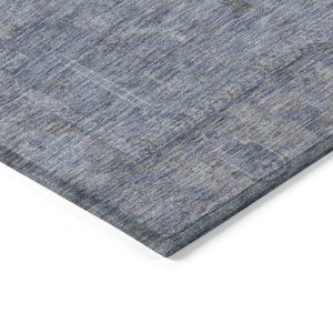 HomeRoots 5' Denim Blue and Gray Oriental Area Rug - Stylish, Durable, and Washable for Indoor/Outdoor Use 10' X 14' 604718