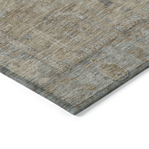 HomeRoots 5' Elegant Tan Gray Brown Oriental Washable Area Rug for Indoor Outdoor Spaces - Durable Style! 8' X 10' 604722