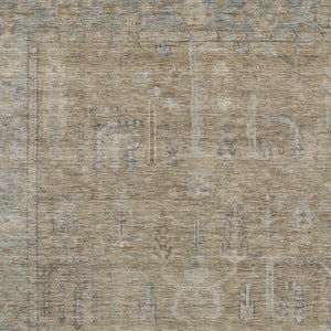 HomeRoots 9' Indoor Outdoor Tan Gray Brown Oriental Area Rug - Stylish, Durable, Washable, Perfect for High-Traffic Spaces! 604723