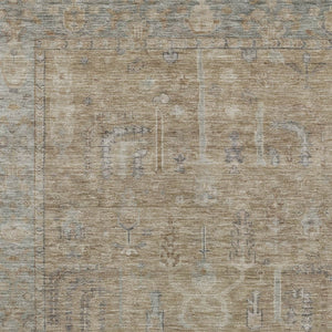 HomeRoots 5' Elegant Tan Gray Brown Oriental Washable Area Rug for Indoor Outdoor Spaces - Durable Style! 10' X 14' 604724
