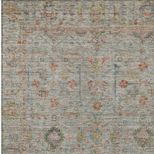 Homeroots 3' Stylish Floral Washable Area Rug In Artichoke Green, Pink & Tan For Indoor/Outdoor Spaces 3' X 5' Polyester 604737