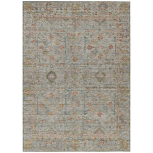 HomeRoots 9' Indoor Outdoor Floral Area Rug – Durable Taupe, Terra Cotta & Tan Machine-Washable Design 604741