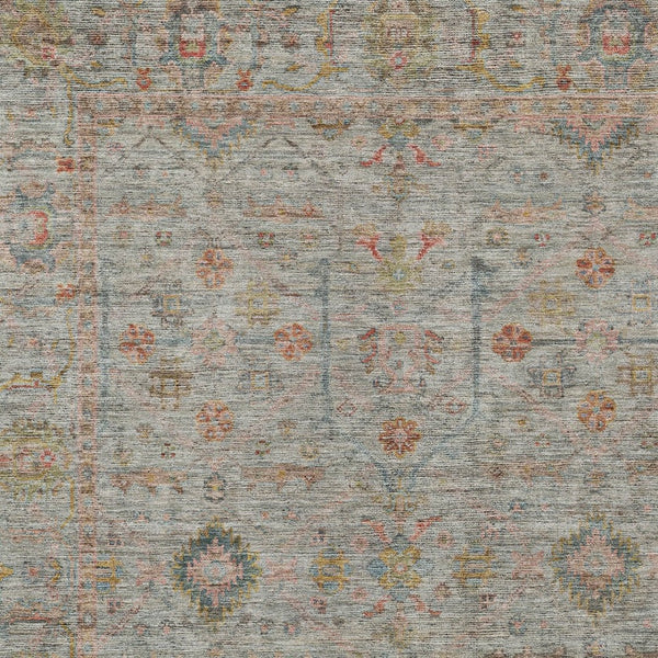 Homeroots 3' Stylish Floral Washable Area Rug In Artichoke Green, Pink & Tan For Indoor/Outdoor Spaces 9' X 12' Polyester 604741