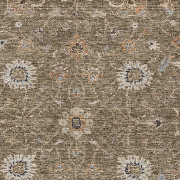 Homeroots 3' Black Brown And Ivory Floral Washable Rug – Perfect For Indoor And Outdoor Spaces, Durable Design 10' X 14' Polyester 604754