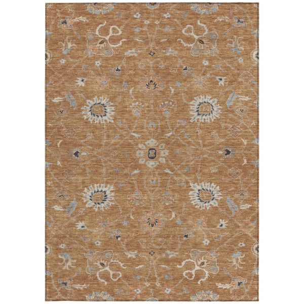 Homeroots 3' Black Brown And Ivory Floral Washable Rug – Perfect For Indoor And Outdoor Spaces, Durable Design 3' X 5' Polyester 604755