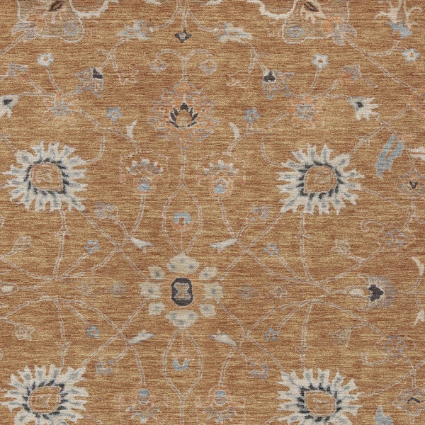 Homeroots 3' Black Brown And Ivory Floral Washable Rug – Perfect For Indoor And Outdoor Spaces, Durable Design 10' X 14' Polyester 604760