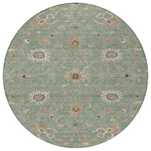 Homeroots 3' Black Brown And Ivory Floral Washable Rug – Perfect For Indoor And Outdoor Spaces, Durable Design 8' Round Polyester 604763