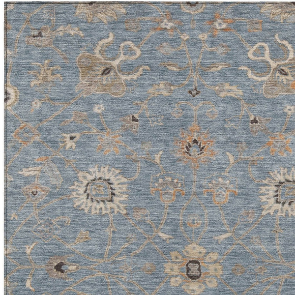 Homeroots 3' Black Brown And Ivory Floral Washable Rug – Perfect For Indoor And Outdoor Spaces, Durable Design 3' X 5' Polyester 604767