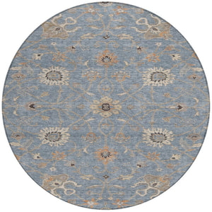 Homeroots 3' Black Brown And Ivory Floral Washable Rug – Perfect For Indoor And Outdoor Spaces, Durable Design 8' Round Polyester 604769
