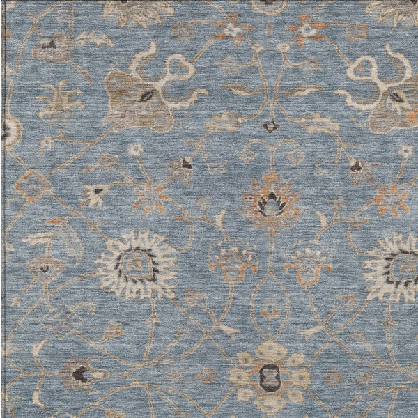 Homeroots 3' Black Brown And Ivory Floral Washable Rug – Perfect For Indoor And Outdoor Spaces, Durable Design 8' X 10' Polyester 604770