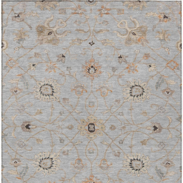 Homeroots 3' Black Brown And Ivory Floral Washable Rug – Perfect For Indoor And Outdoor Spaces, Durable Design 3' X 5' Polyester 604773