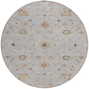 Homeroots 3' Black Brown And Ivory Floral Washable Rug – Perfect For Indoor And Outdoor Spaces, Durable Design 8' Round Polyester 604775