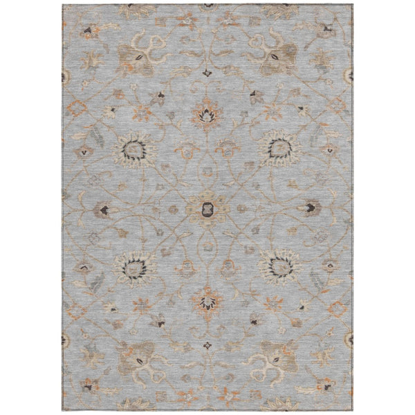 Homeroots 3' Black Brown And Ivory Floral Washable Rug – Perfect For Indoor And Outdoor Spaces, Durable Design 8' X 10' Polyester 604776