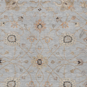 Homeroots 3' Black Brown And Ivory Floral Washable Rug – Perfect For Indoor And Outdoor Spaces, Durable Design 8' X 10' Polyester 604776