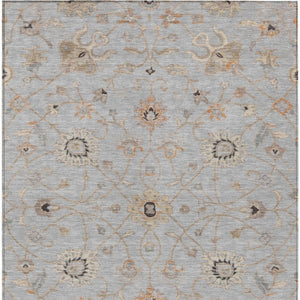 Homeroots 3' Black Brown And Ivory Floral Washable Rug – Perfect For Indoor And Outdoor Spaces, Durable Design 9' X 12' Polyester 604777