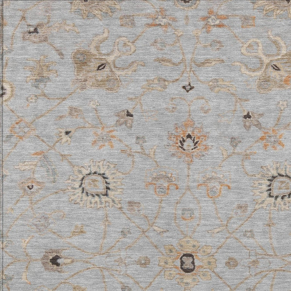 Homeroots 3' Black Brown And Ivory Floral Washable Rug – Perfect For Indoor And Outdoor Spaces, Durable Design 10' X 14' Polyester 604778