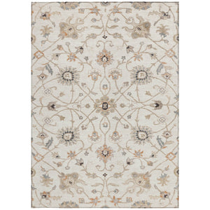 Homeroots 3' Black Brown And Ivory Floral Washable Rug – Perfect For Indoor And Outdoor Spaces, Durable Design 3' X 5' Polyester 604779