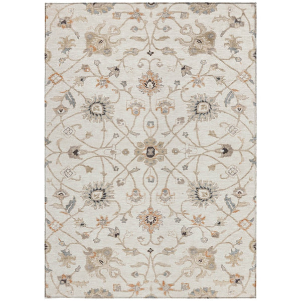 Homeroots 3' Black Brown And Ivory Floral Washable Rug – Perfect For Indoor And Outdoor Spaces, Durable Design 3' X 5' Polyester 604779