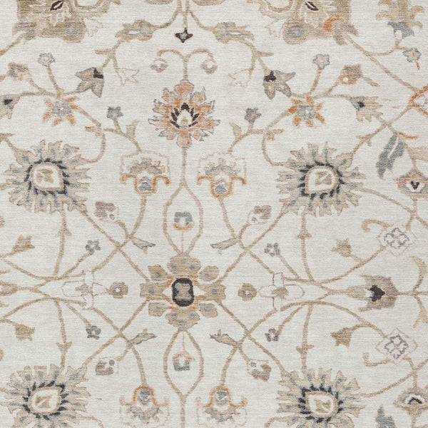 Homeroots 3' Black Brown And Ivory Floral Washable Rug – Perfect For Indoor And Outdoor Spaces, Durable Design 8' X 10' Polyester 604782