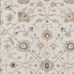 Homeroots 3' Black Brown And Ivory Floral Washable Rug – Perfect For Indoor And Outdoor Spaces, Durable Design 9' X 12' Polyester 604783