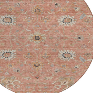 Homeroots 3' Black Brown And Ivory Floral Washable Rug – Perfect For Indoor And Outdoor Spaces, Durable Design 8' Round Polyester 604787