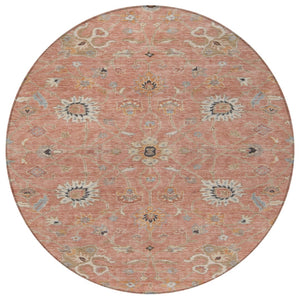 Homeroots 3' Black Brown And Ivory Floral Washable Rug – Perfect For Indoor And Outdoor Spaces, Durable Design 8' Round Polyester 604787