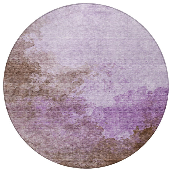 Homeroots 3' Green And Ivory Abstract Washable Area Rug For Indoor And Outdoor Spaces - Durable, Stylish Design 8' Round Polyester 604799