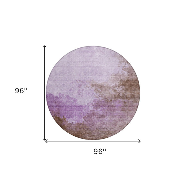 Homeroots 3' Green And Ivory Abstract Washable Area Rug For Indoor And Outdoor Spaces - Durable, Stylish Design 8' Round Polyester 604799