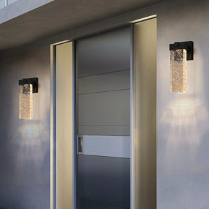English Elm 2-pack Outdoor Led Wall Sconces Bubble Crystal Aluminum Dusk to Dawn Porch Lights W2312P415986