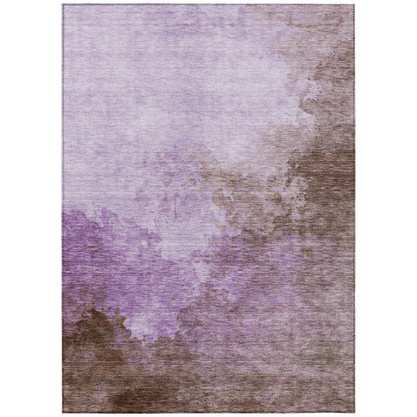 HomeRoots 5' Abstract Washable Indoor Outdoor Area Rug in Lavender Brown Ivory - Durable & Stylish Décor Solution 10' X 14' 604802
