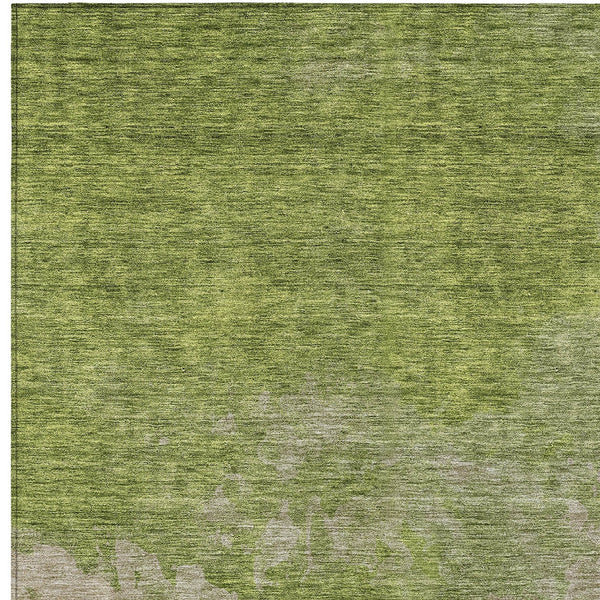 Homeroots 3' Green And Ivory Abstract Washable Area Rug For Indoor And Outdoor Spaces - Durable, Stylish Design 3' X 5' Polyester 604803