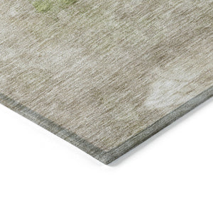 Homeroots 3' Green And Ivory Abstract Washable Area Rug For Indoor And Outdoor Spaces - Durable, Stylish Design 5' X 8' Polyester 604804