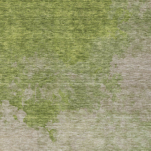 Homeroots 3' Green And Ivory Abstract Washable Area Rug For Indoor And Outdoor Spaces - Durable, Stylish Design 10' X 14' Polyester 604808