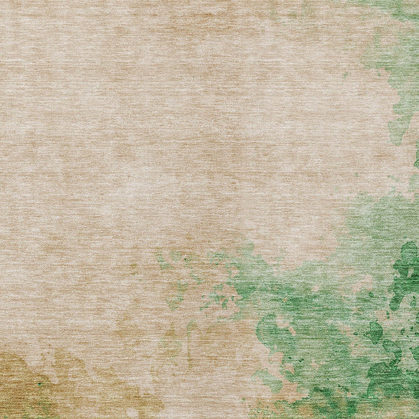 Homeroots 3' Green And Ivory Abstract Washable Area Rug For Indoor And Outdoor Spaces - Durable, Stylish Design 3' X 5' Polyester 604809