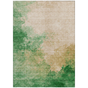Homeroots 3' Green And Ivory Abstract Washable Area Rug For Indoor And Outdoor Spaces - Durable, Stylish Design 9' X 12' Polyester 604813
