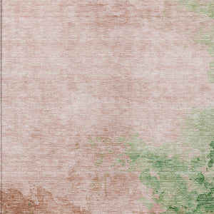 Homeroots 3' Green And Ivory Abstract Washable Area Rug For Indoor And Outdoor Spaces - Durable, Stylish Design 5' X 8' Polyester 604816