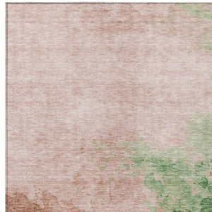 Homeroots 3' Green And Ivory Abstract Washable Area Rug For Indoor And Outdoor Spaces - Durable, Stylish Design 9' X 12' Polyester 604819