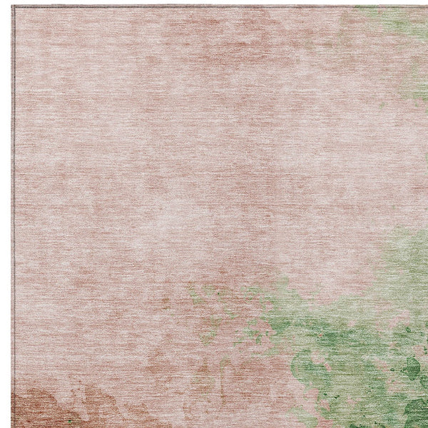 Homeroots 3' Green And Ivory Abstract Washable Area Rug For Indoor And Outdoor Spaces - Durable, Stylish Design 9' X 12' Polyester 604819