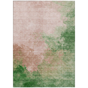 HomeRoots 5' Abstract Pink and Green Area Rug - Durable, Washable, Indoor/Outdoor Versatile Design for Any Space 10' X 14' 604820