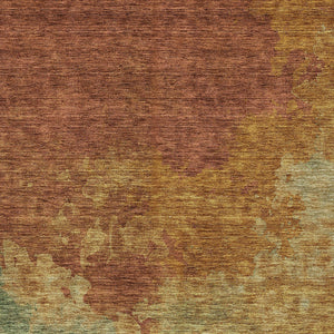 Homeroots 3' Green And Ivory Abstract Washable Area Rug For Indoor And Outdoor Spaces - Durable, Stylish Design 8' X 10' Polyester 604824