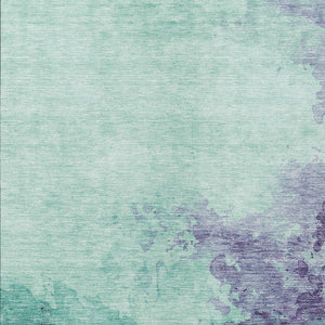 Homeroots 3' Green And Ivory Abstract Washable Area Rug For Indoor And Outdoor Spaces - Durable, Stylish Design 5' X 8' Polyester 604834