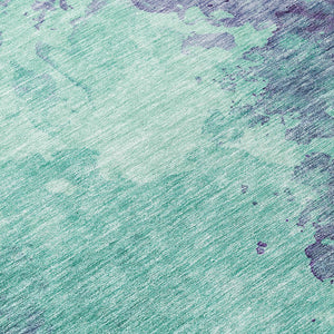 Homeroots 3' Green And Ivory Abstract Washable Area Rug For Indoor And Outdoor Spaces - Durable, Stylish Design 8' Round Polyester 604835