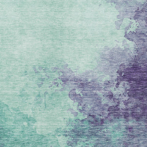 Homeroots 3' Green And Ivory Abstract Washable Area Rug For Indoor And Outdoor Spaces - Durable, Stylish Design 8' X 10' Polyester 604836