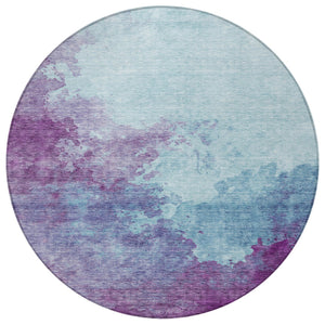 Homeroots 3' Green And Ivory Abstract Washable Area Rug For Indoor And Outdoor Spaces - Durable, Stylish Design 8' Round Polyester 604841