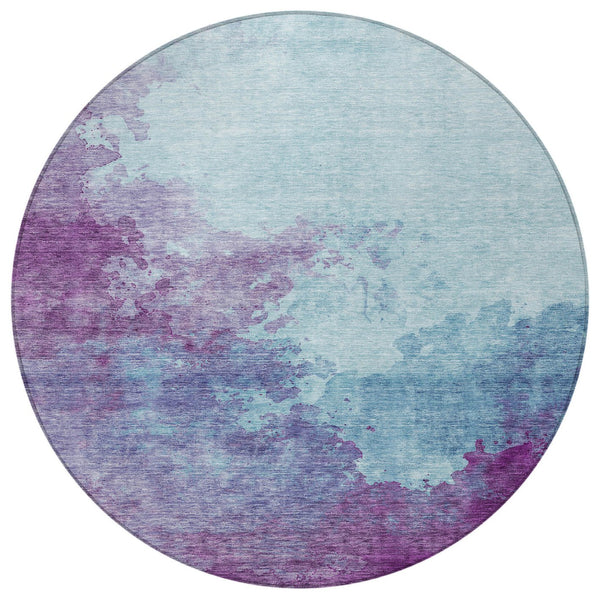 Homeroots 3' Green And Ivory Abstract Washable Area Rug For Indoor And Outdoor Spaces - Durable, Stylish Design 8' Round Polyester 604841