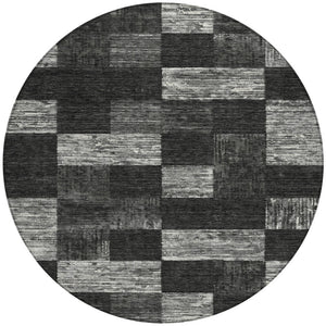 Homeroots 3' Beige And Gray Geometric Washable Area Rug - Perfect For Indoor And Outdoor Spaces, Stylish & Durable 8' Round Polyester 604853